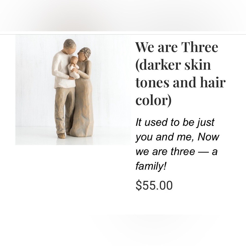 Willow Tree “We are Three” 9-inches tall.